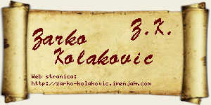 Žarko Kolaković vizit kartica